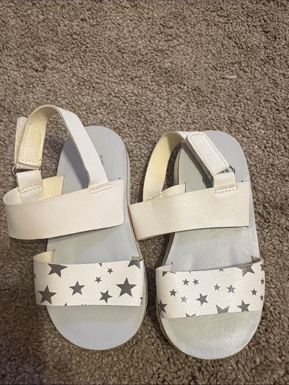 GAP White Star Print Kids Velcro Sandals